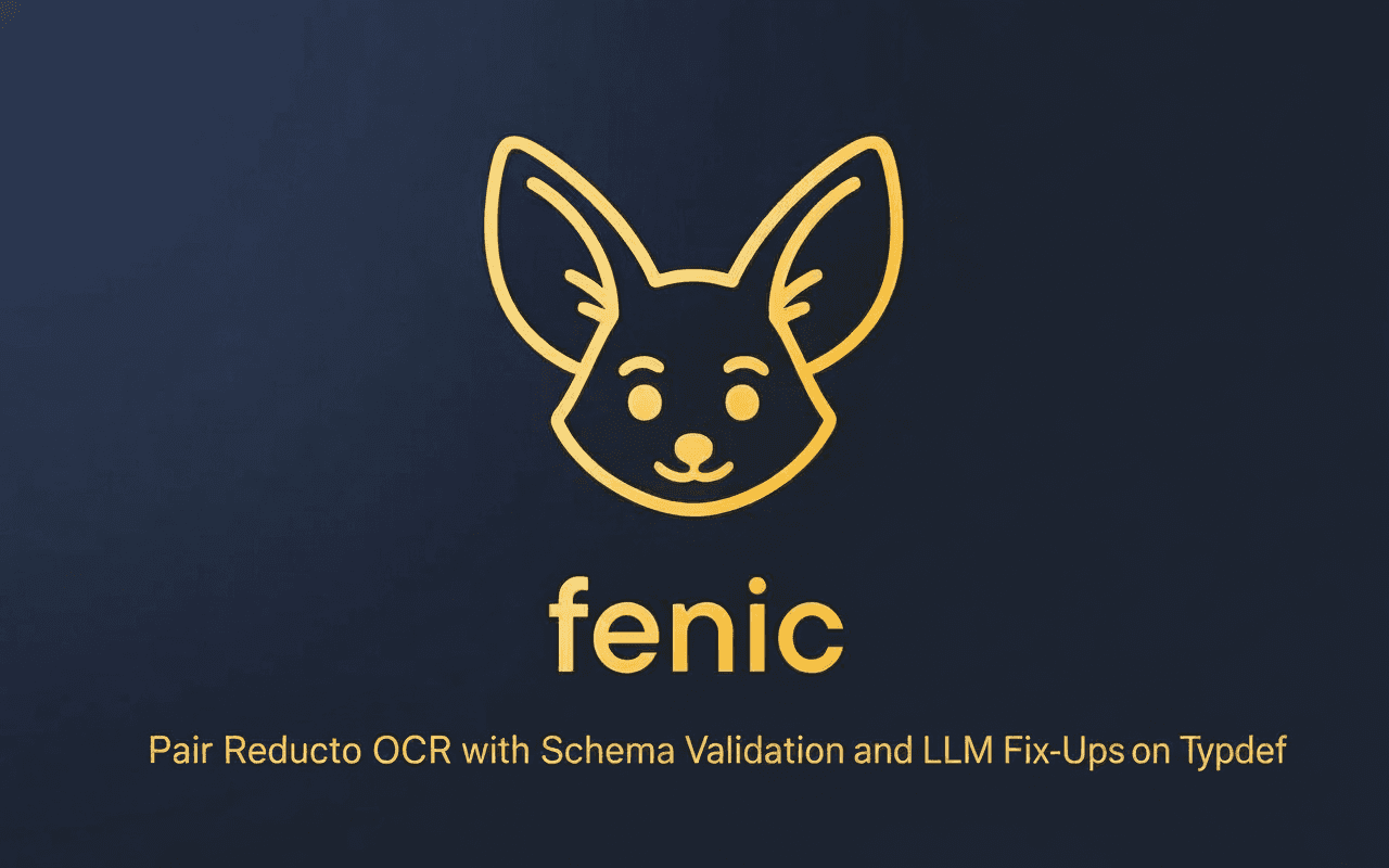 How to Pair Reducto OCR with Schema Validation and LLM Fix-Ups on Typedef